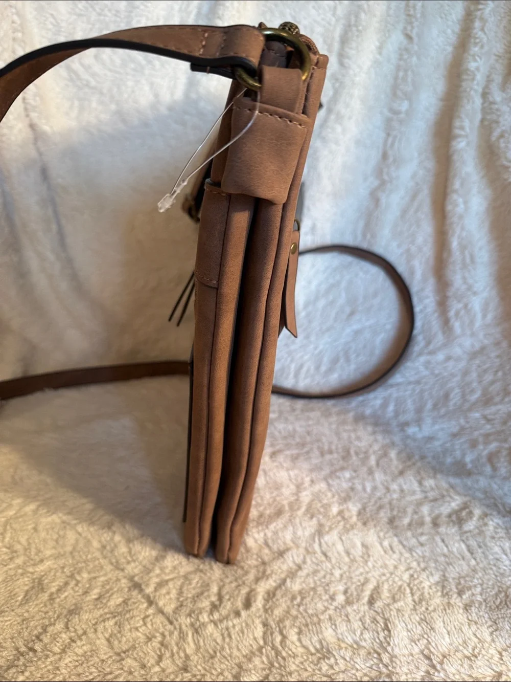 T-Shirt & Jeans Cognac Faux Leather Crossbody Bag 623103N-COG NWT‎